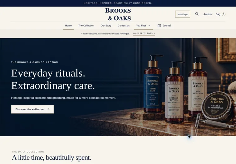 Brooks & Oaks website homepage screenshot